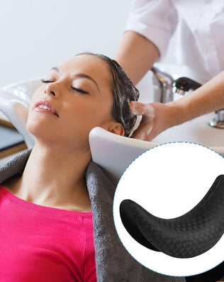 Problems Solved salon neck pillow and cushion for hair wash shampoo bowl, providing comfortable neck support during hair treatments.
