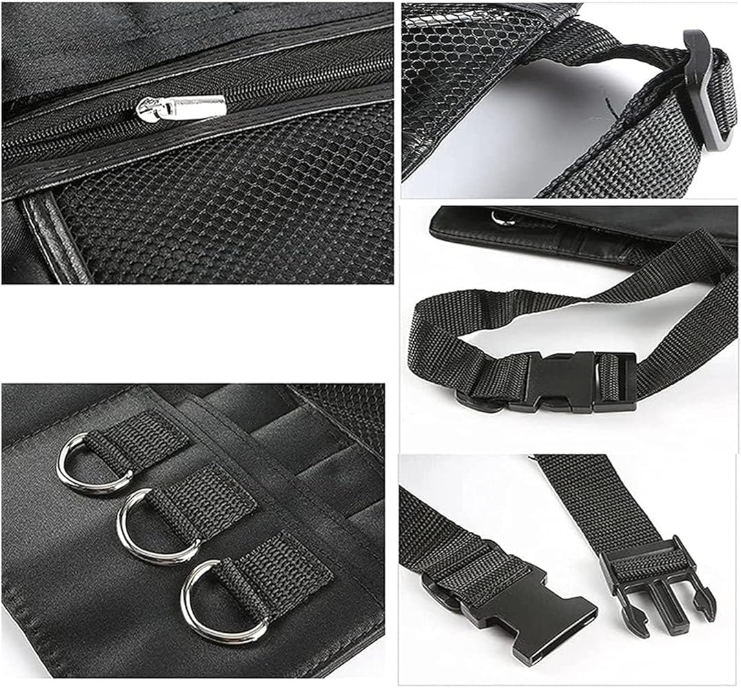 Problems Solved makeup brush cosmetic bag with organizer compartments, ideal for artists and makeup enthusiasts.