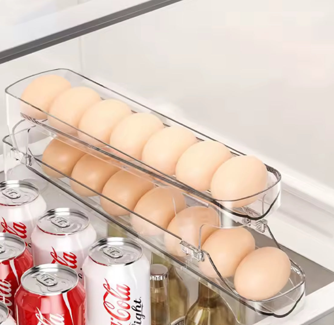 Bilayer Fridge Egg Storage Box Automatic Rolling Eggs Holder Rack - Problems Solved