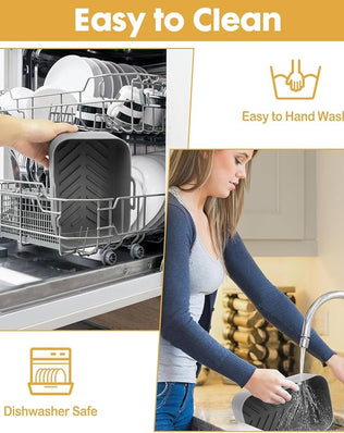 Reusable silicone air fryer liners for 10QT Ninja air fryer baskets, with Problems Solved branding, designed for easy cleaning.