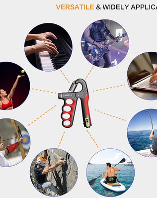 Problems Solved hand grip strengthener with automatic counter, ergonomic design for improving grip strength and hand exercise.
