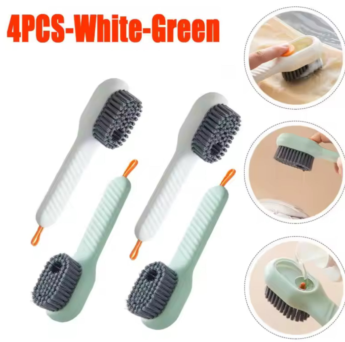 Soap Dispensing Cleaning Brush Soft Bristles 4PCS - Problems Solved