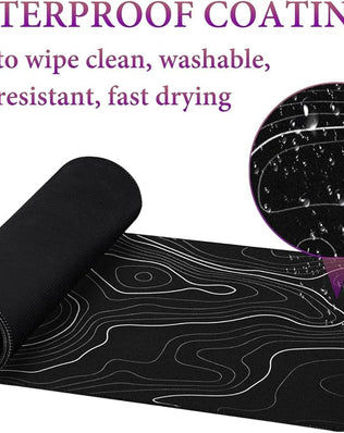 Large Problems Solved gaming mouse pad with non-slip base, 800x300mm desk pad for smooth, precise mouse movement.