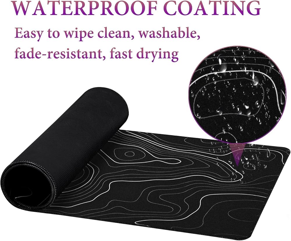 Large Problems Solved gaming mouse pad with non-slip base, 800x300mm desk pad for smooth, precise mouse movement.