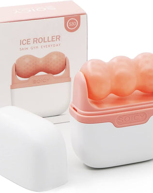 Ice Roller for Face and Eyes - Facial Skin Care Tools with 2 in 1 Face Roller and Travel Case