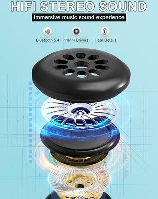 LC-dolida Bluetooth sleep mask headphones in black with 3D deep eye design and adjustable strap, providing 200% blackout for restful sleep.