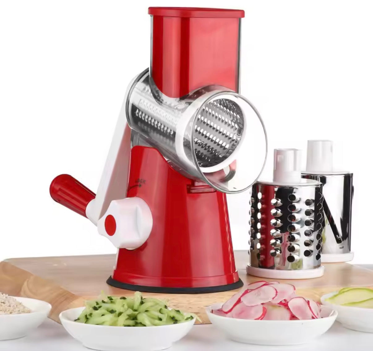 Highly Efficient and Versatile Vegetable and Fruit Slicer Grater Benchtop Drum Cutter