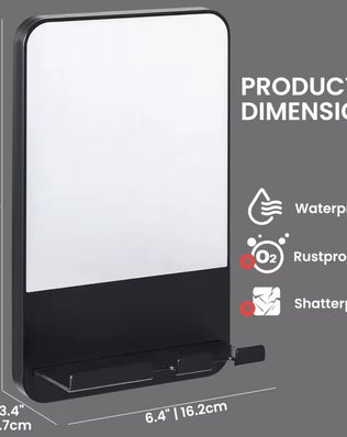 Shower Shaving Mirror with Storage Tray, with Razor Holder, Suction Cup Removable - Problems Solved