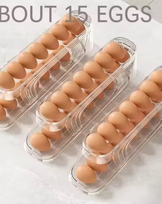 Bilayer Fridge Egg Storage Box Automatic Rolling Eggs Holder Rack - Problems Solved