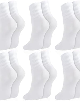 Six pairs of breathable women's sports cotton ankle socks by Problems Solved, suitable for gym, leisure, and casual wear.
