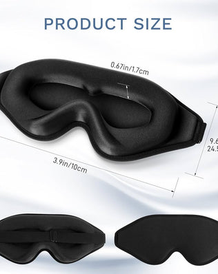 Problems Solved 99% fully block out light eye sleep mask with 3D deep contoured eyes cover for comfortable, dark sleep.
