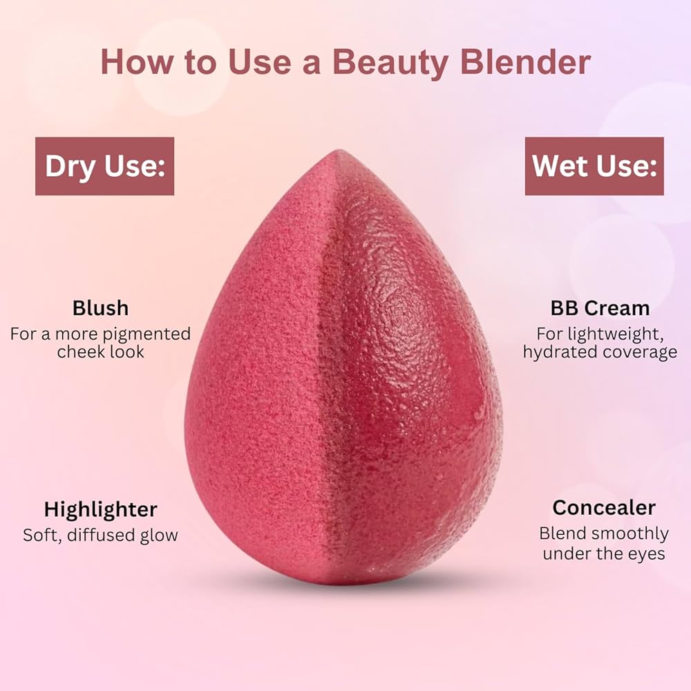 Set of four Omidazzle ultra-soft blender makeup sponges with a storage box, designed for smooth, even foundation application.