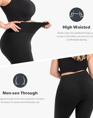 Black women's high waist sports leggings by Problems Solved, large size, ideal for gym and outdoor activities, shown in the image.