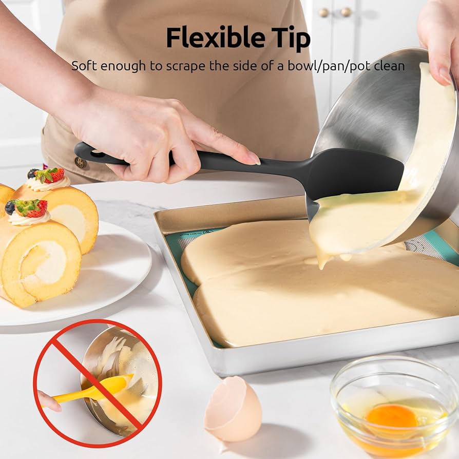 Silicone Spatula Set of 4: 315°C Heat-Resistant Flexible