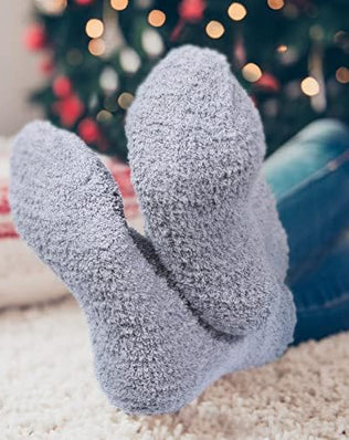 3 Pairs Men's Fluffy Socks Cosy Bed Slipper Socks Winter Thermal Fuzzy Hosiery Warm