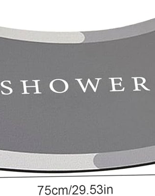 Problems Solved curved shower mat with absorbent, non-slip surface designed for curved bath areas, providing safety and comfort.