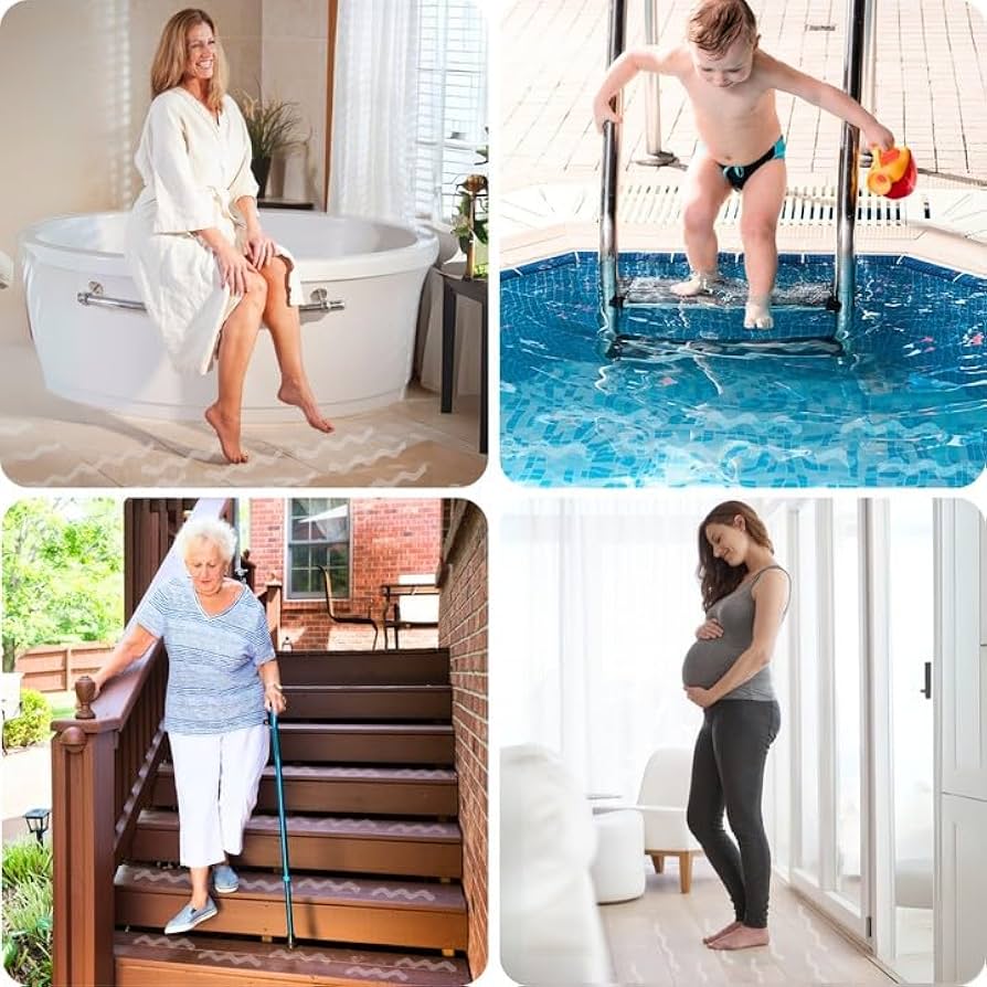 Problems Solved 24-piece self-adhesive shower stickers non-slip shower mat for improved safety in the bathroom.