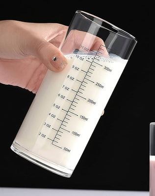 Problems Solved 350ML glass measuring cup with double scale, heat and cold resistant borosilicate for accurate liquid measurement