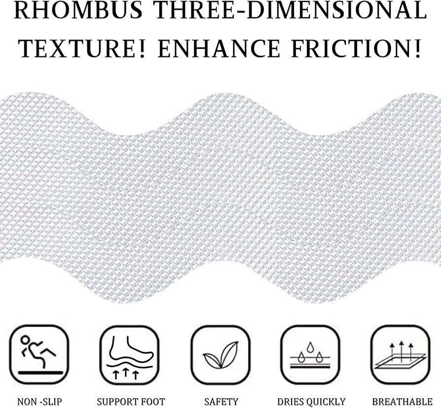 Problems Solved 24-piece self-adhesive non-slip shower stickers and mat for added safety and grip in the bathroom.