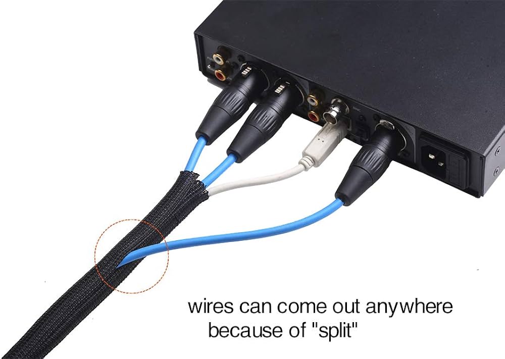 10ft - 1/2 inch Cord Protector Wire Loom Tubing Cable Sleeve Split Sleeving for USB Cord