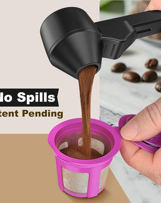 Coffee Scoop & Funnel for Reusable Cup Refillable Coffee Pods, Coffee Measuring