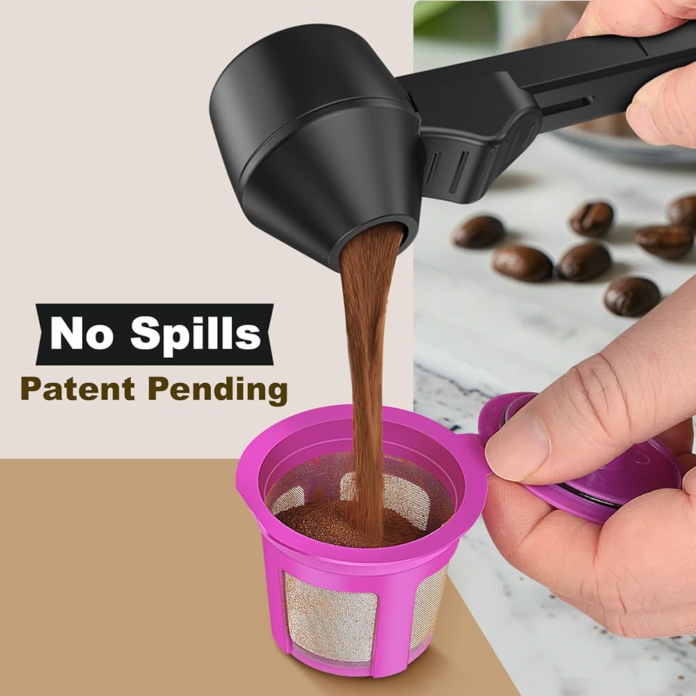 Coffee Scoop & Funnel for Reusable Cup Refillable Coffee Pods, Coffee Measuring