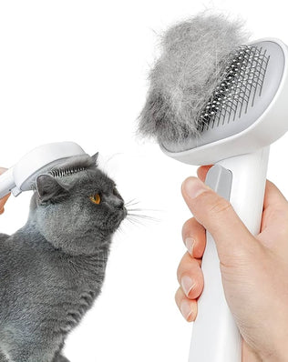 Cat Brush with Release Button, Cat Grooming Brush for Long or Semi-Short Haired Cats