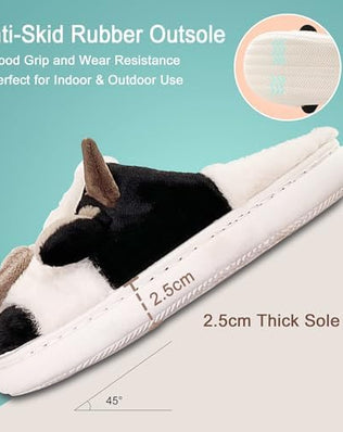 Cow Slippers Women Men Plush Mules Winter Soft Warm Comfortable Fluffy