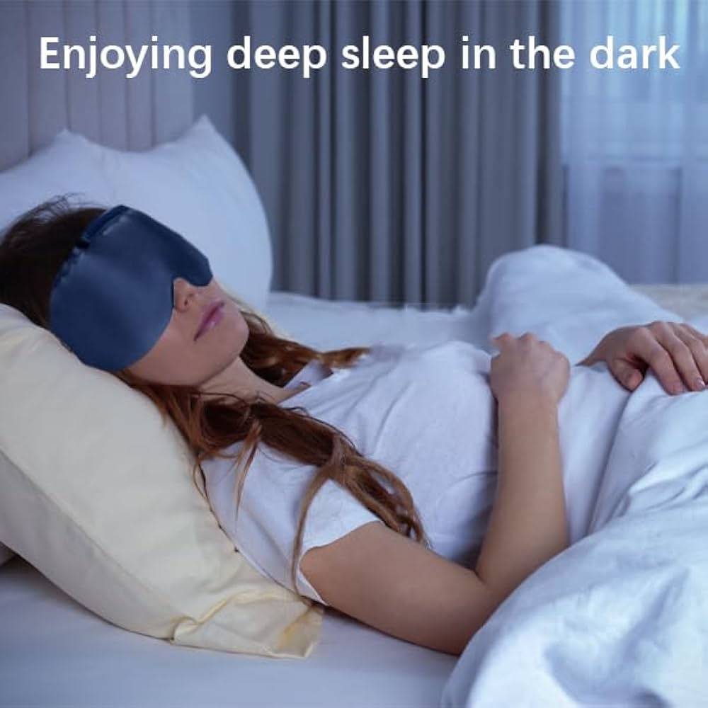 Problems Solved silk sleep mask for women and men with adjustable strap, soft 100% natural silk eye mask for restful sleep