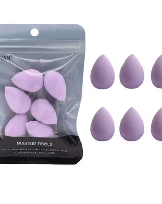 Problems Solved 6-piece mini makeup sponge set with small beauty blenders for foundation and powder application.