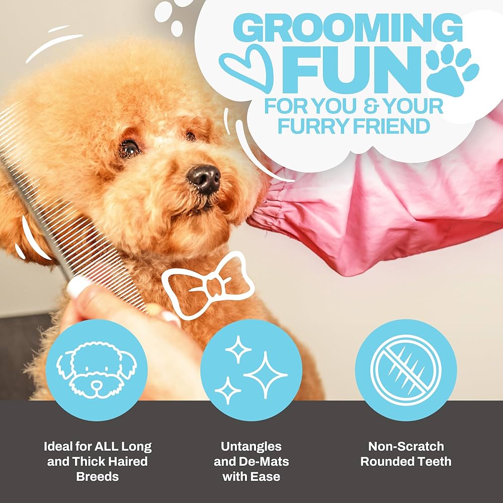 The Doodle Brush Dog Combs for Grooming Matting, Metal Comb For Dogs