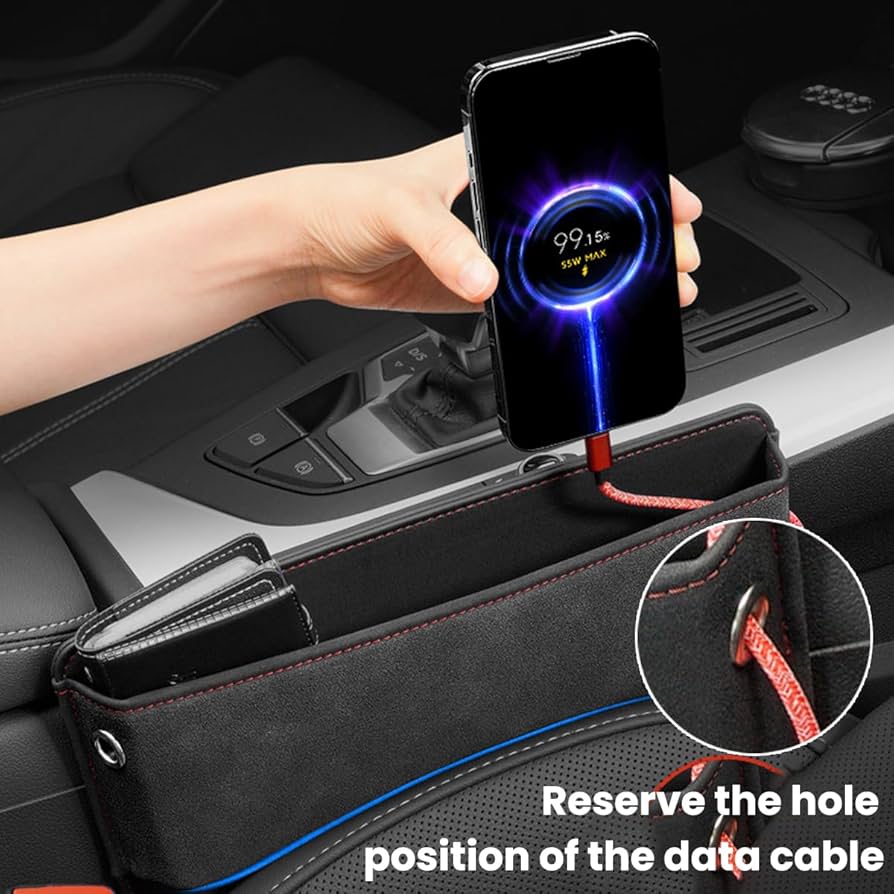 Car Seat Gap Filler Organiser, PU Leather Car Organizer for Front Seat Gap Filling
