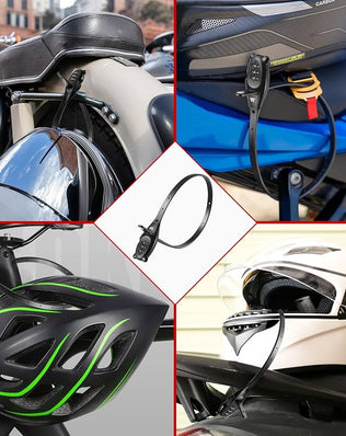 Problems Solved 3-digit combination cable lock with adjustable zip tie style for securing bike racks, shown in the image.