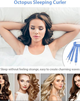 No Heat Hair Curlers for Long Hair, Soft Sleeping Overnight Silk Ribbon Hair Rollers Lazy