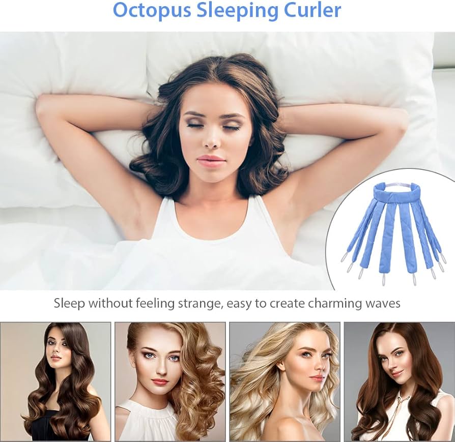 No Heat Hair Curlers for Long Hair, Soft Sleeping Overnight Silk Ribbon Hair Rollers Lazy