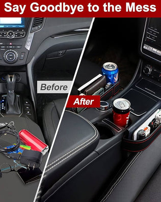 2 Pack Car Seat Gap Filler
Organizer, Automotive Front Seat Storage with Cup Holder