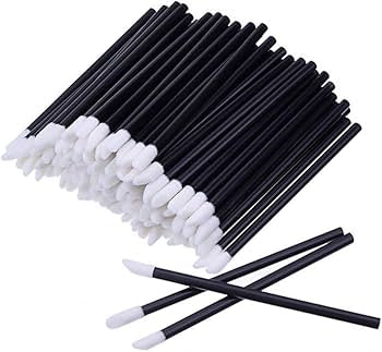 Set of 200 black disposable lip brushes for makeup, ideal for applying lipstick and lip gloss, by Problems Solved.