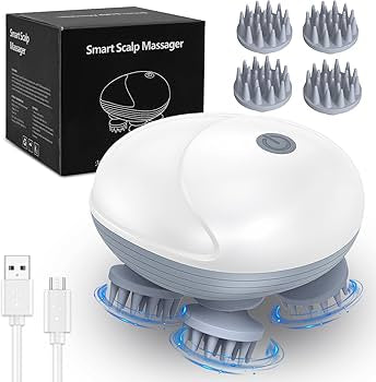 Cat Massager, Electric Scalp Massager, Head Massager with 4 Massage Heads
