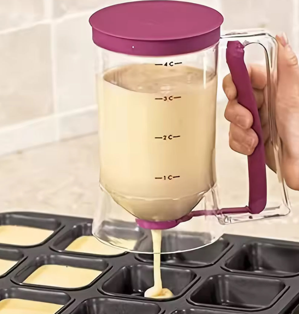 Handheld Pancake & Cupcake Batter Dispenser Measuring Cup - Problems Solved