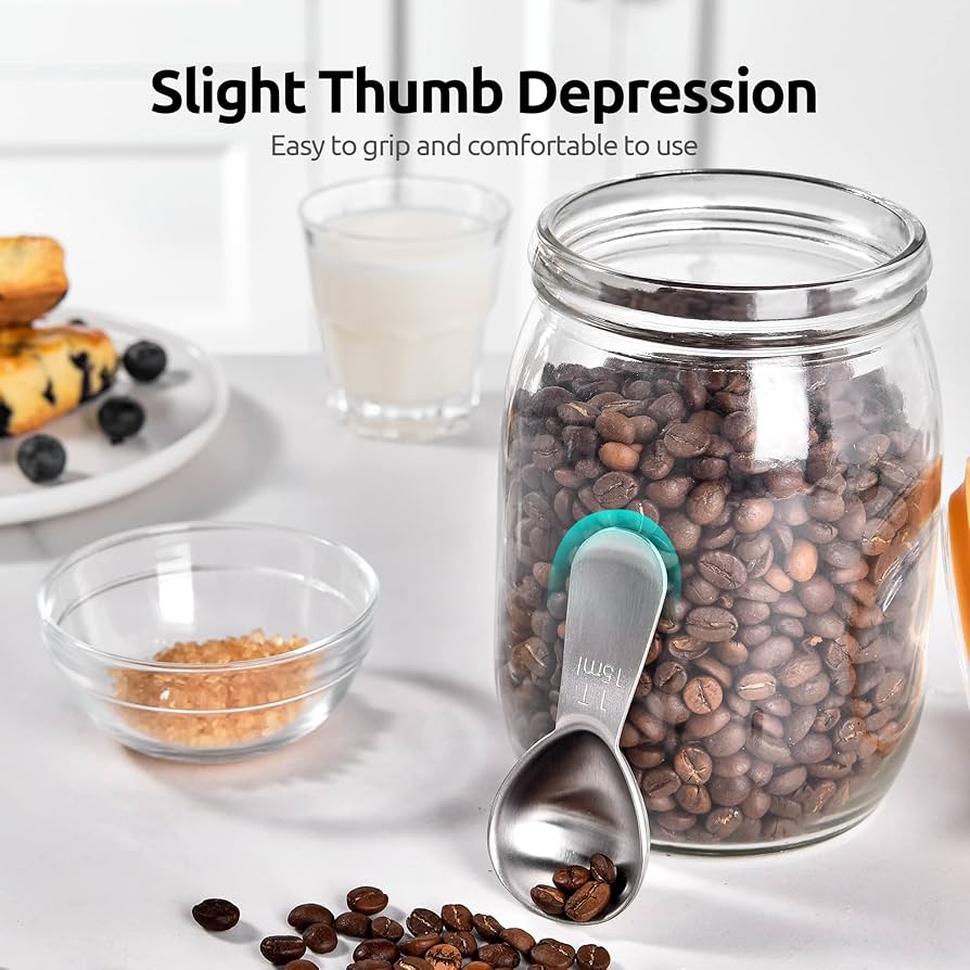 U-Taste 18/8 Stainless Steel Coffee Scoop 15ml Metal Measuring Spoon with Handle