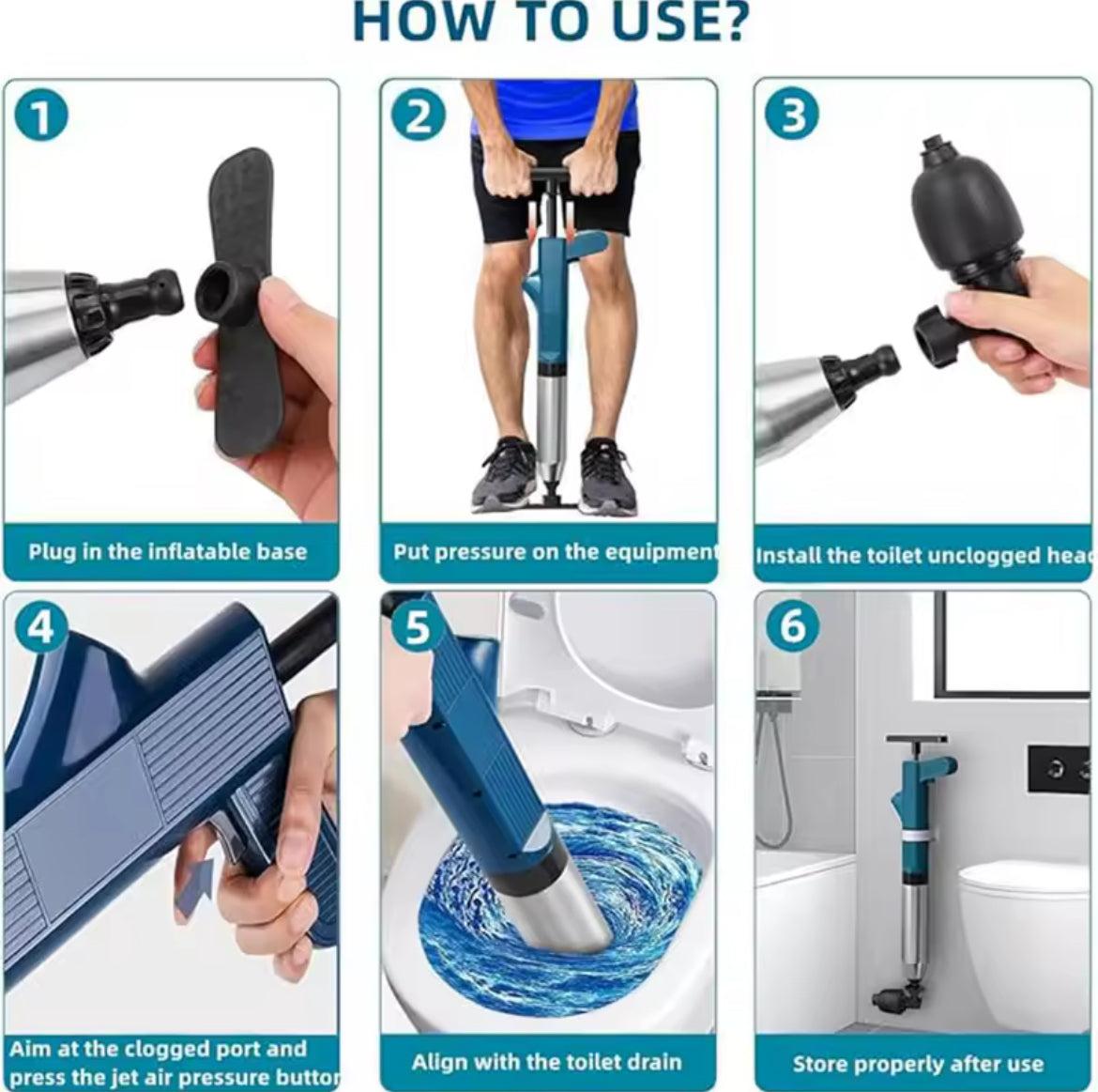 Pneumatic High-pressure Drain Blaster Tool Set - Problems Solved