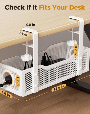 Under Desk Cable Management Tray White, Cinati Cable Management Under Desk