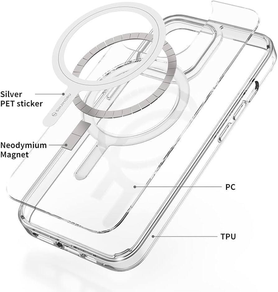 Shockproof iPhone Case with MagSafe, PC & TPU Clear Phone Case for iPhone 13 mini
