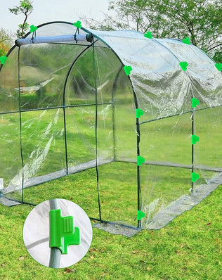 Pack of 50 Greenhouse Clamps, Diameter 11 mm Polytunnel Clip, Garden Plant Clips