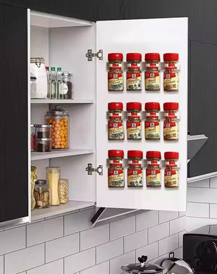 2pcs Grey Plastic Kitchen Jar Rack Wall-Mounted Adhesive - Problems Solved