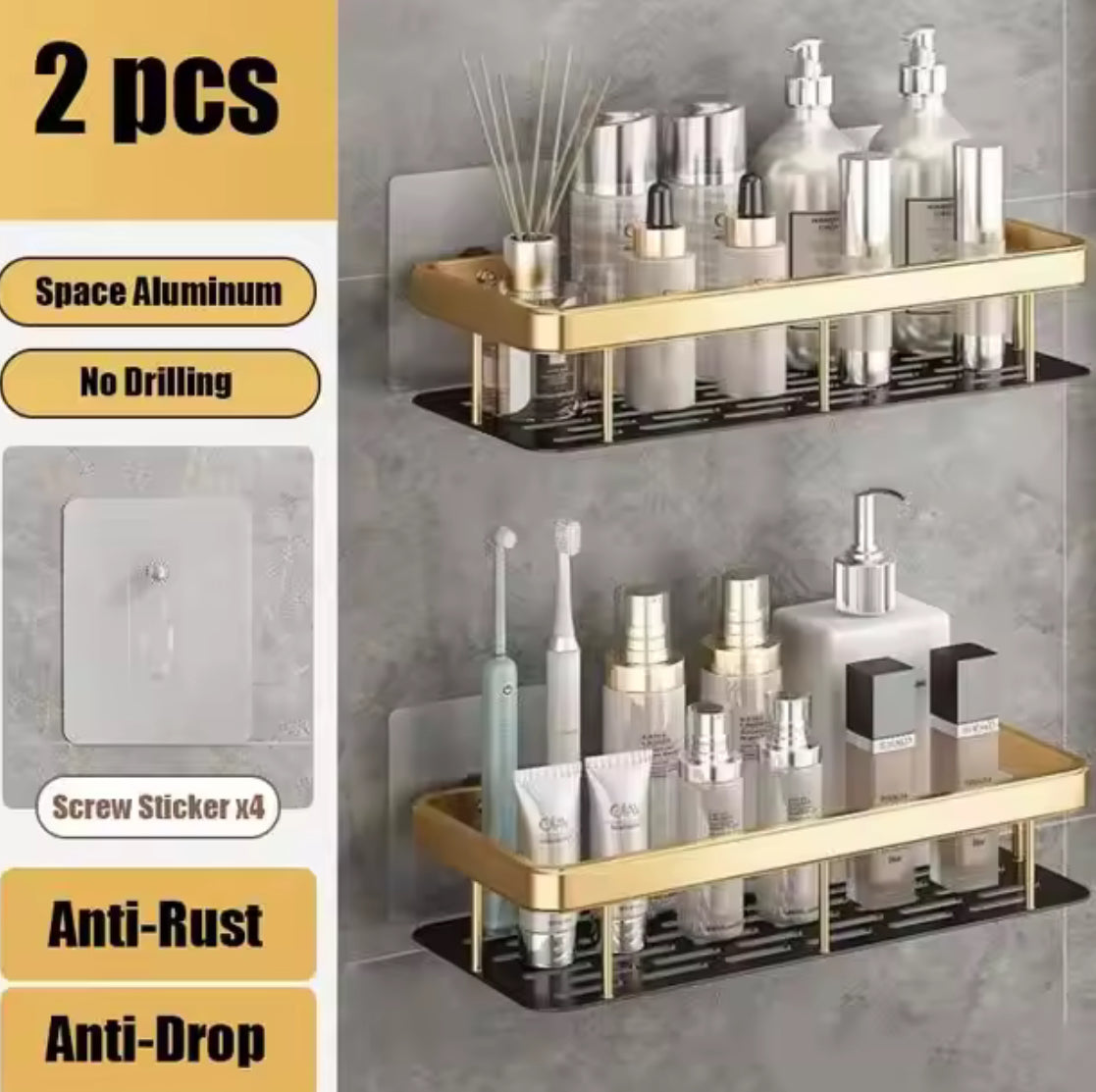 Bathroom Shelf for Shower & Toilet Storage - Problems Solved