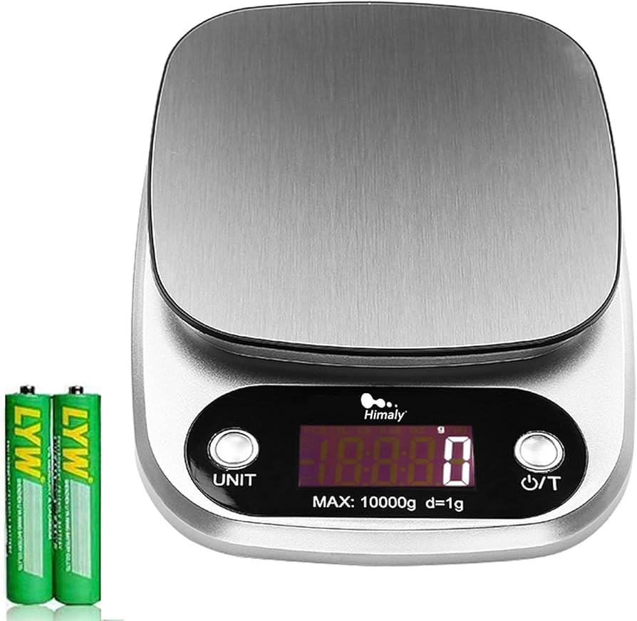Problems Solved digital kitchen scale with 22lb/10kg capacity, electronic food baking scale with precise 1g measurement and multifunction display.