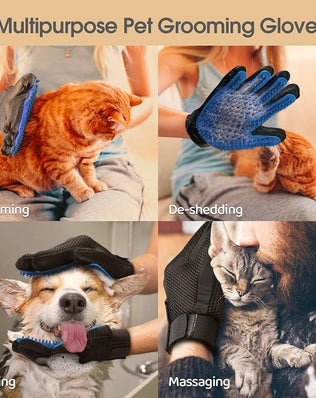 Pet Grooming Glove, Gentle Pet Grooming Glove Brush, Efficient Pet Hair Remover Glove
