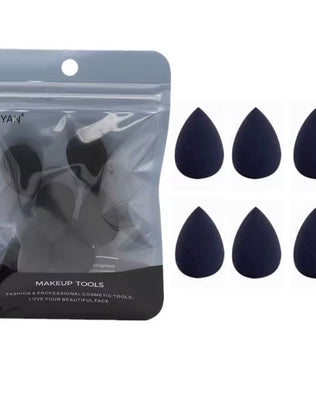 Problems Solved 6-piece mini makeup sponge set with small beauty blenders for foundation and powder application.