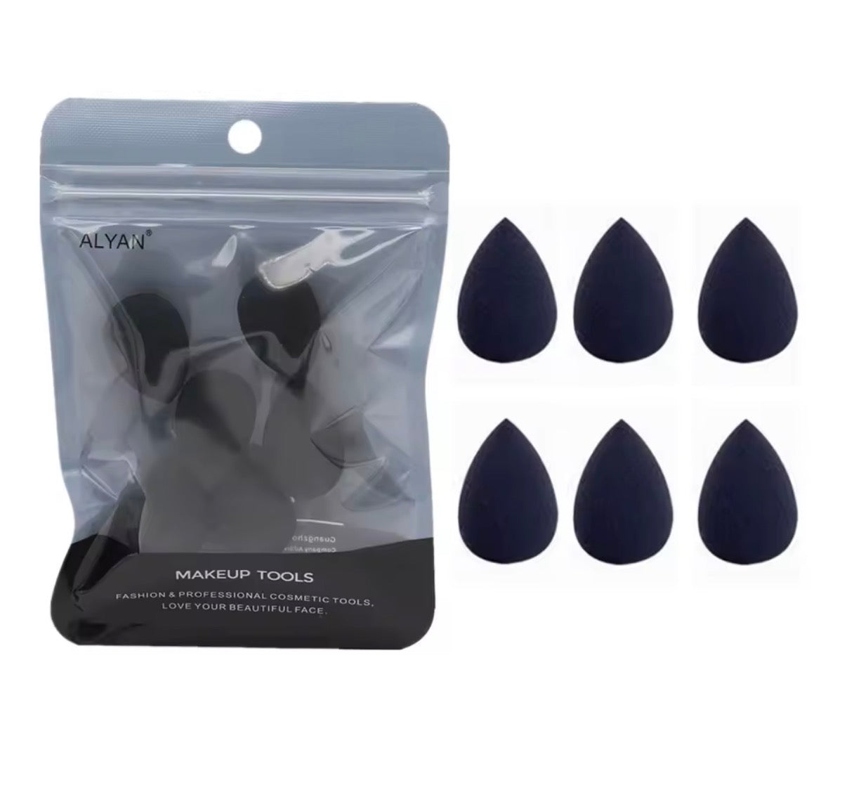 Problems Solved 6-piece mini makeup sponge set with small beauty blenders for foundation and powder application.
